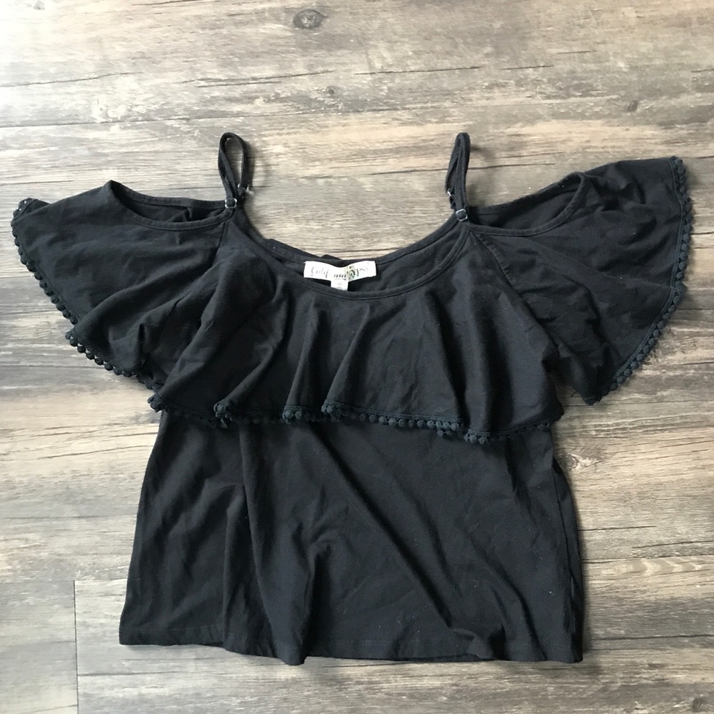 Off shoulder black top